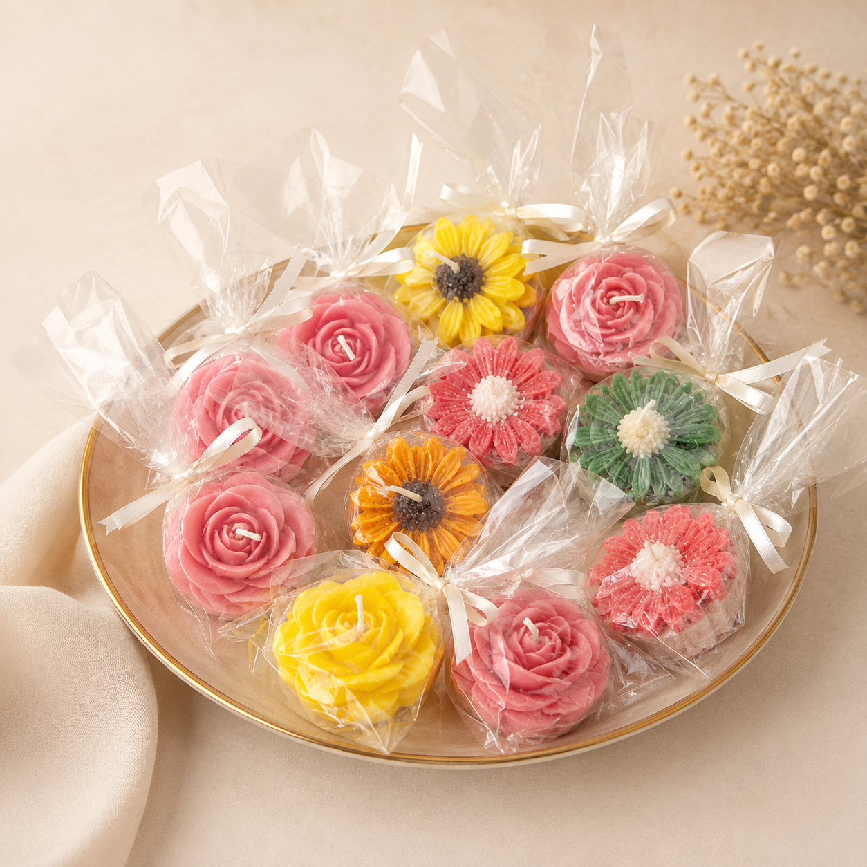 Handcrafted Flower Candles